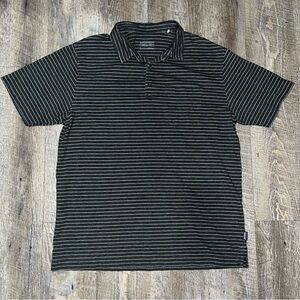 Gray Striped Patagonia Organic‎ Cotton Short Sleeve Polo Shirt Men's Large